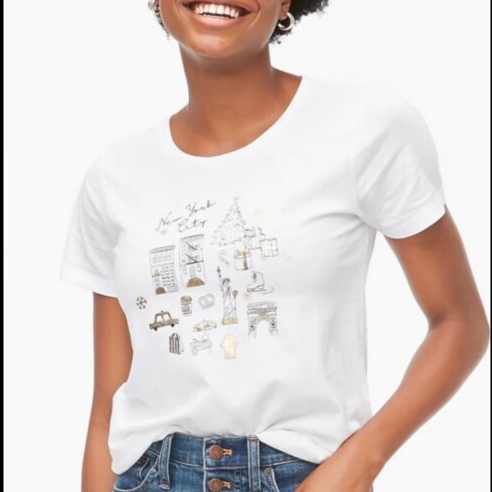 J Crew Factory New York City Holiday Map T-Shirt Size Medium